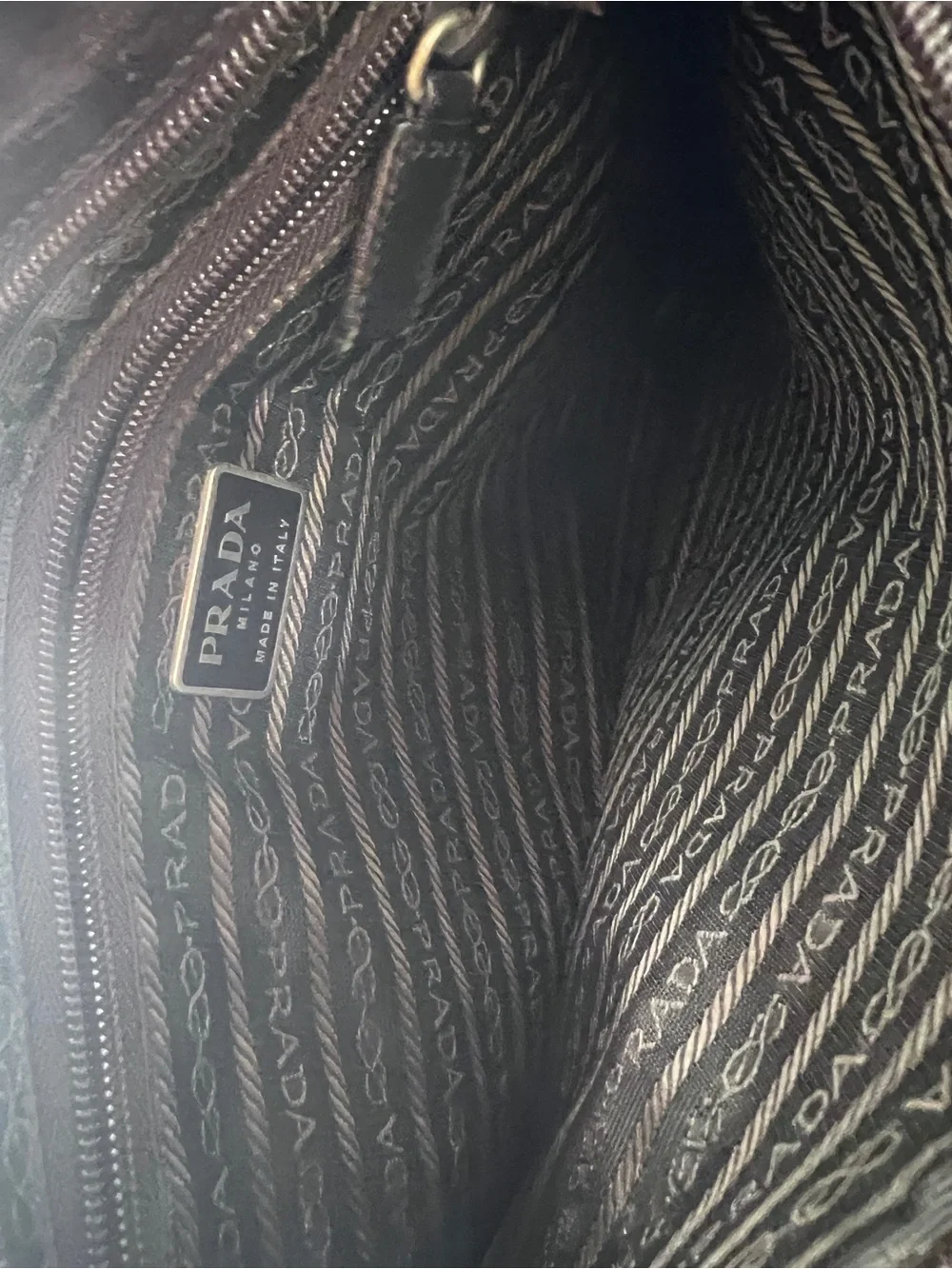 Prada⭐️Brown Embossed Leather Crossbody Bag